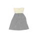 Judith March Casual Dress - A-Line Strapless Sleeveless: Gray Print Dresses - Women's Size Medium