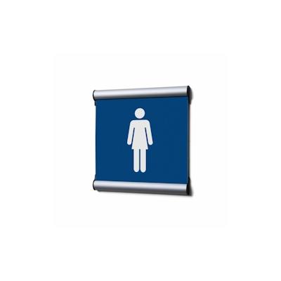 Showdown Türschild - 15,5x15,5cm - Komplett-Set - Damen - Blau - Aluminium - Silber Image