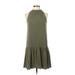 Banana Republic Factory Store Casual Dress - DropWaist Mock Sleeveless: Green Print Dresses - Women's Size X-Small