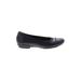 Clarks Flats: Ballet Chunky Heel Classic Black Solid Shoes - Women's Size 6 1/2 - Round Toe