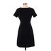 Old Navy Casual Dress - A-Line Crew Neck Short sleeves: Black Print Dresses - Women's Size Small