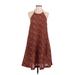 Madewell Casual Dress - A-Line: Brown Floral Motif Dresses - Women's Size 2X-Small