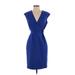 Calvin Klein Casual Dress - Sheath: Blue Solid Dresses - Women's Size 2