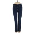 Madewell Jeggings - High Rise Skinny Leg Boyfriend: Blue Bottoms - Women's Size 25 Petite - Indigo Wash