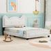 Gemma Violet Ceasar Vegan Leather Platform Bed Upholstered/Faux leather in White | 39 H x 42.8 W x 79.5 D in | Wayfair