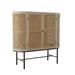 Beachcrest Home™ Bober Bar Cabinet Wood/Metal/Wicker/Rattan in Brown/Gray | 51.5 H x 51.25 W x 18.25 D in | Wayfair