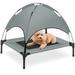 Tucker Murphy Pet™ 30In Elevated Cooling Dog Bed, Outdoor Raised Mesh Pet Cot W/Removable Canopy, Carrying Bag -, in Gray | Wayfair