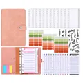 Couverture de reliure en cuir PU pour carnet de notes feuilles de budget portefeuille enveloppes