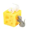 Creative Squishy Cheese Toy Squeeze Cheese Rat Stress Ball Fidgets Mice in Cheese Toy Anxiety Relief