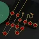 Everver-Ensemble de bijoux en acier inoxydable pour femme 5 pétales de cuir chevelu collier et