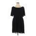 Dorothy Perkins Casual Dress - Mini Boatneck Short sleeves: Black Solid Dresses - Women's Size 16