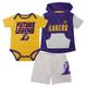 "Ensemble short et t-shirt Creeper Bank Shot des Lakers de Los Angeles - Nouveau-né - unisexe Taille: 3-6 Months"