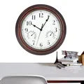 Wall Clocks Battery Operated 12 Inch Wall Clock Outdoor Indoor 12 Inch Round Clocks With Thermometer