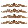 4Pcs Wood Appliques and Onlays Unpainted DIY Decorative Wood Carved Onlay Appliques for Bed Door