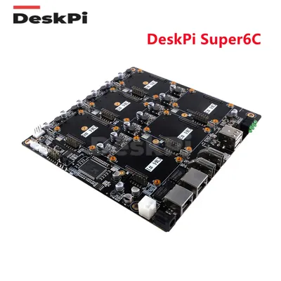 NEU! DeskPi Super6C Raspberry Pi CM4/CM5 Cluster Mini-ITX Board Case Kit 6 RPI CM4/CM5 unterstützt Image