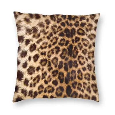 Kissenbezug aus Leoparden- und Gepardenfell, 45 x 45 cm, Heimdekoration, bedruckt, Tierfell-Muster, Image