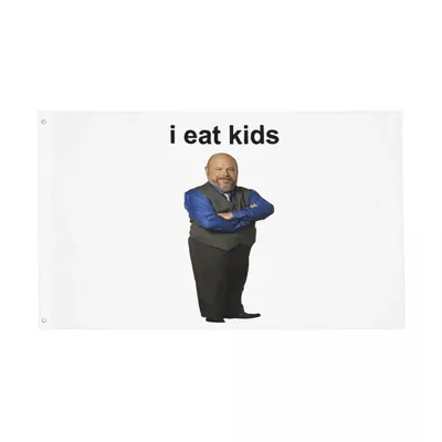 Bertram I Eat Kids Flag Double Sided Indoor Outdoor Banner Funny Polyester Hanging Decoration