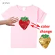 Mädchen T-Shirts Farbwechsel Erdbeer Kinder T-Shirt mit reversiblen Pailletten Mädchen Tops Kinder