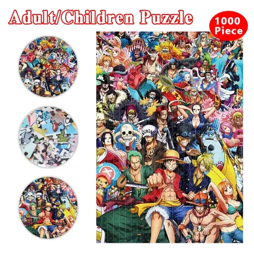 300/500/1000 stück Japanischen Anime Luffy Puzzles Holz Ein Stück Puzzles für Erwachsene Kinder
