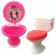 NK 2 Items=Closestool+Washbasin Toilet Wash Devices Dollhouse Furniture Bathroom Set For Barbie