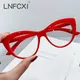 LNFCXI Mode Brillen Rahmen für Frauen Cat Eye Brille Rahmen Rot Weiß Klar Optische Brille Blau Licht