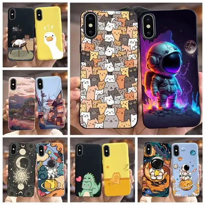 For Apple iPhone X Case iPhone XR Cute Spaceman Cartoon Cover Soft Silicone Phone Case For iPhone XS Max iPhoneX iPhoneXR Bumper