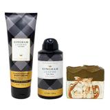 Bath & Body Works Men s Collection Gingham Legend - Duo Gift Set - Body Cream and Body Spray with a Cabin Spice Bar Soap