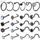 ZS 6-8 teile/los 316L Edelstahl Runde Nase Ringe Kristall Stern Hoop Septum Ringe Schwarz Farbe Ohr