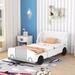 Car Shaped Platform Bed with Wheels, Wooden Platform Bed with Sturdy Slat Support, Fun Play Design Platform Bed