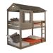 ACME Kids House Shaped Bed Twin over Twin Bunk Platform Bed w/ Window, Gray