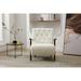 Modern Wooden Arms Chair Padded Barrel Chair Button Backrest Accent Chair Living Room Deep Seat Lounge Chair