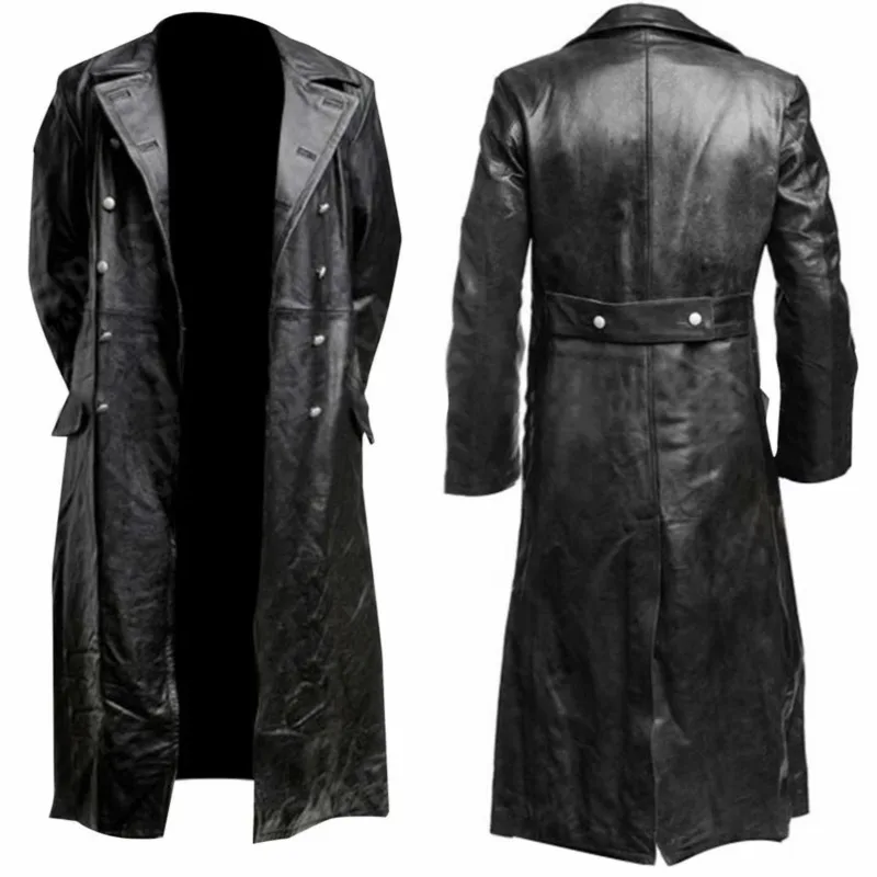 Männer Steampunk Deutsch Klassische Militäruniform Offizier Cosplay Kostüme Schwarz Graben Mittelalterlichen Mantel Gothic Kleidung Anzug Image