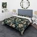 Designart "Green & Beige Initriguing Beauty Floral Pattern" Green Cottage Bed Cover Set With 2 Shams
