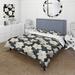 Designart "Black & Ivory Elegant Floral Pattern II" Black Cottage Bed Cover Set With 2 Shams