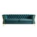 Living Room Tufted Loveseat Settee Velvet Accent Arms Loveseat Sofa , Modern Sleeper Loveseat Couch with Gold Bar Decoration