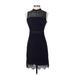 Zalalus Cocktail Dress - Sheath Mock Sleeveless: Black Print Dresses - Women's Size 4