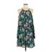 Charles Henry Casual Dress - Popover: Green Print Dresses - Women's Size Medium