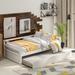 Twin Size Daybed with Trundle & Wood Frame Set & Premium Wooden Slat Support, Twin Captain Bed