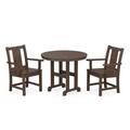 POLYWOODÂ® Prairie 3-Piece Farmhouse Dining Set in Mahogany