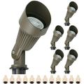 4W Landscape Spotlights (6-Pack) | Low Voltage Outdoor Spot Lights - 12V 3000K Outdoor LED Spotlight | Landscape Spotlight for House Lighting Tree Lighting | MR16 4W LED Bulb (Bronze)