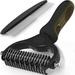 Pet Grooming Brush and Metal Comb Cat Brush Undercoat Rake for Dogs Grooming Supplies Dematting Deshedding Brush for Shedding Deshedder Brush Dogs Shedding Tool for Long matted Haired Pets Black