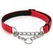 Martingale Dog Collars Reflective Nylon Soft Padded Dog Training Collar Half-Check Stainless Steel Chain Anti-Escape No Pull Dog Choker Collar Limited Chain Cinch Collar for Small Medium Large Dogs