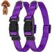 Adjustable Dog Collar Black Nylon Dog Collar Martingale Collar for Dogs with Quick Release Buckle Classic Pet Collar for Small Medium Large Dogs (Small 2 Pack Purple)