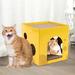 FITYLE Cat Scratching Cardboard House Cardboard Cat Scratcher Furniture Protector Interactive Anti Slip Bottom Corrugated Box Lounge 35x35x35cm