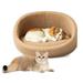 Pet Bed Cat Dog Stool Sofa with Solid Wood Frame Cashmere Cover Pet Chair Round Warm Cuddler Kennel Soft Puppy Sofa for Small Dog Kitten.Round Cat Sofa Brown