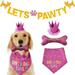 Pet Birthday Party Accessories Dog Hat Triangle Scarf Bone Toys Pull Flag Set Party Decoration Supplies