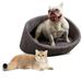 Pet Bed Cat Dog Stool Sofa with Solid Wood Frame Cashmere Cover Pet Chair Round Warm Cuddler Kennel Soft Puppy Sofa for Small Dog Kitten.Round Cat Sofa Gray