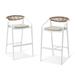 Efurden Bar Stools Set of 2 All-Weather Aluminum Frame Wicker Rattan Chairs with Cushion for Bar and Patio (White)