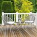 3 Piece Outdoor Bistro Set Woven Rope Conversation Patio Set All Weather Patio Furniture Chairs And Table With Cushions For Garden Deck Backyard Balcony Porch Gray