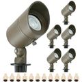 5W Landscape Spotlights (6-Pack) | Low Voltage Outdoor Spot Lights - 12V 3000K Outdoor LED Spotlight | Landscape Spotlight for House Lighting Tree Lighting | MR16 5W LED Bulb (Bronze)